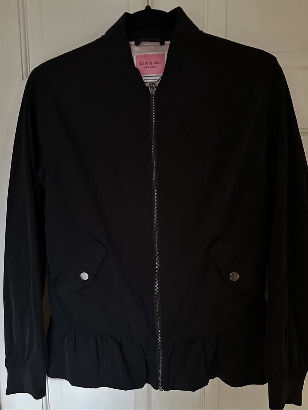 NWOT kate spade Black Zip-Front Bomber Jacket - Picture 5 of 6